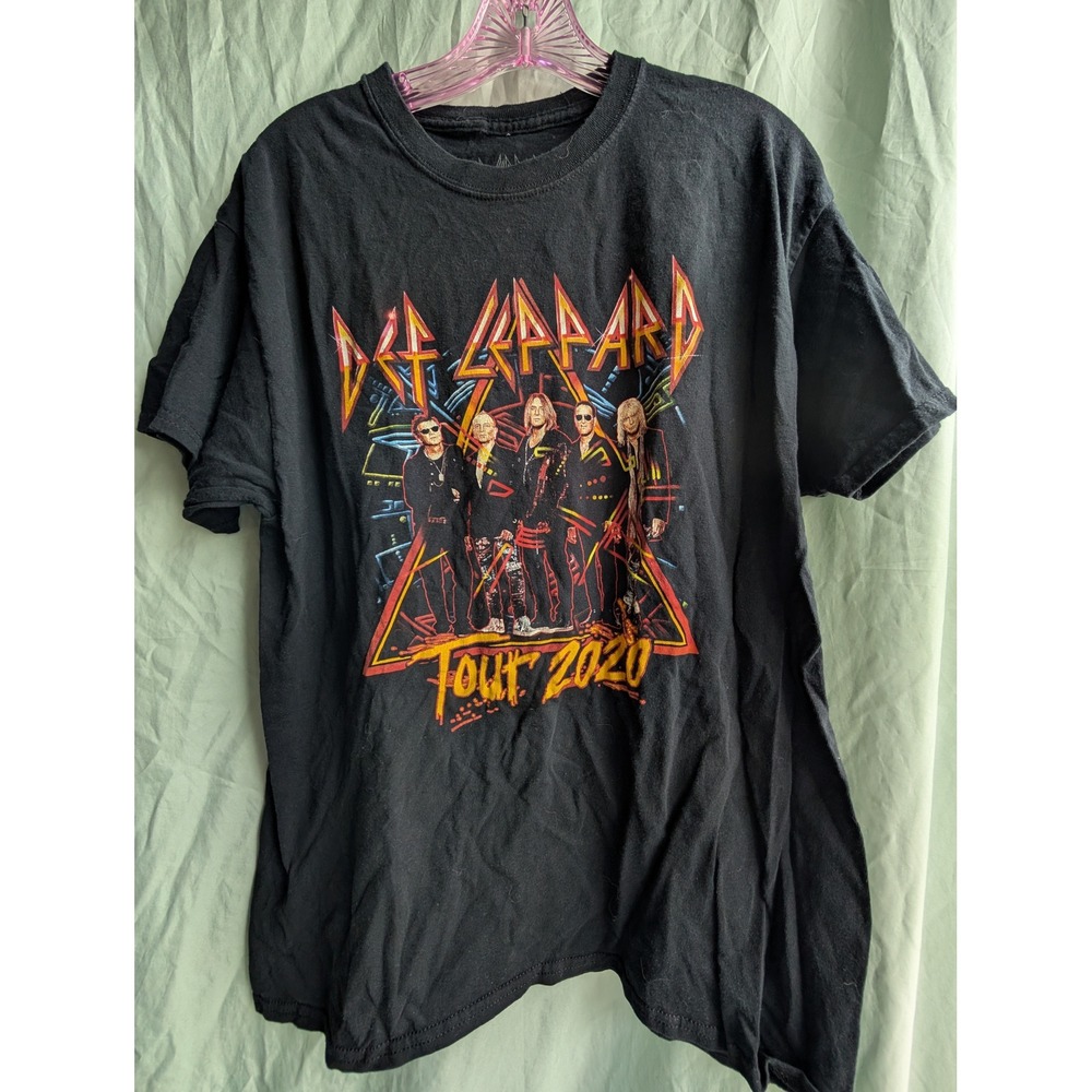 Def Leppard Tour 2020 T-Shirt Black Mens Large Rock Band Concert Tee